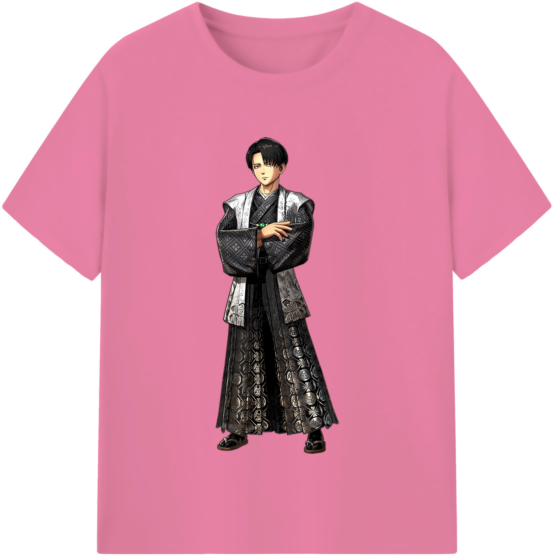 （画像用） 進撃の巨人 リヴァイ·アッカーマン Attack on Titan Levi Ackerman 綿100％半袖Tシャツ（フロントプリント）